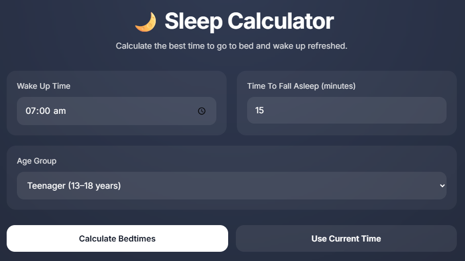 Sleep Calculator link